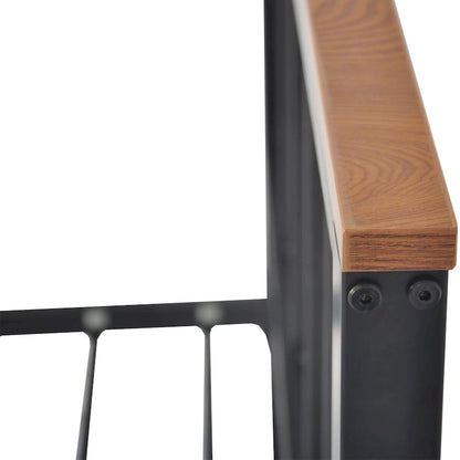 Mieres Industrial Metal Platform Bed Frame with Headboard & Footboard