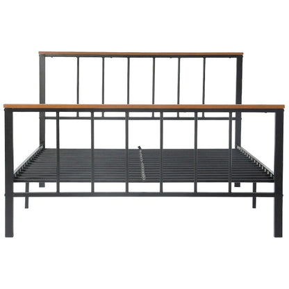 Mieres Industrial Metal Platform Bed Frame with Headboard & Footboard