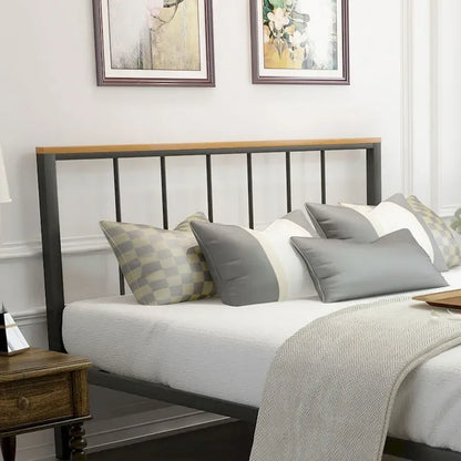 Mieres Industrial Metal Platform Bed Frame with Headboard & Footboard