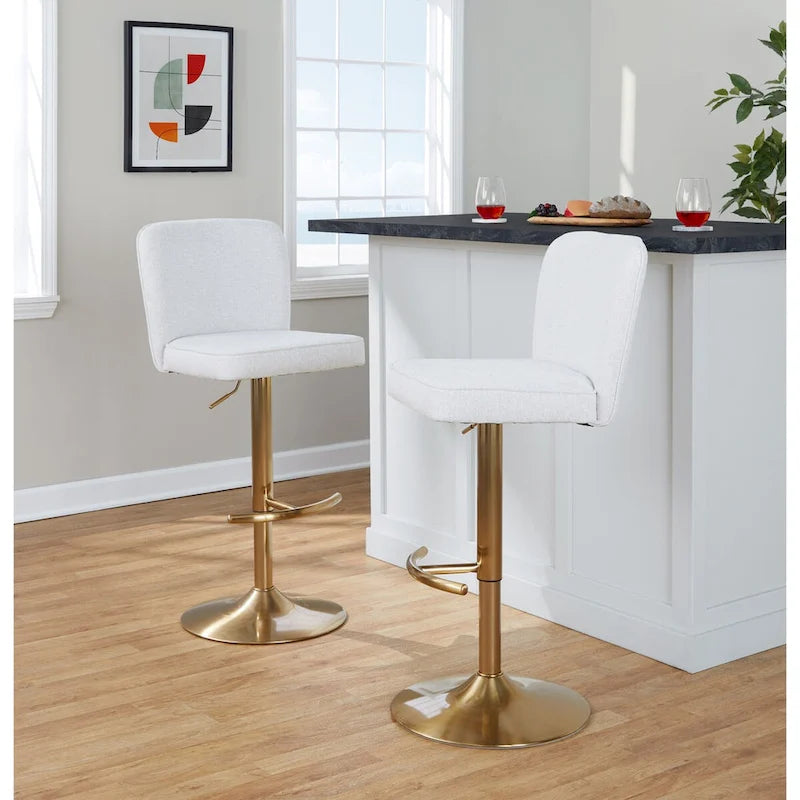 Porch & Den Holden Adjustable Bar Stool with Rounded T Footrest (Set of 2)