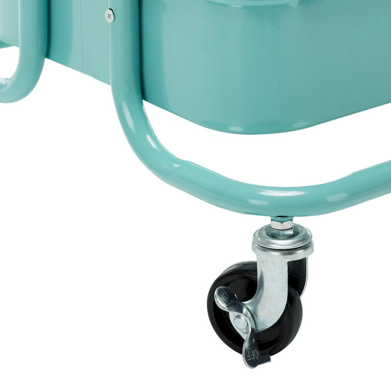 4-Tier Metal Utility Cart with Wheels Storage Shelves Organizer - 17.7x13.7x42.9