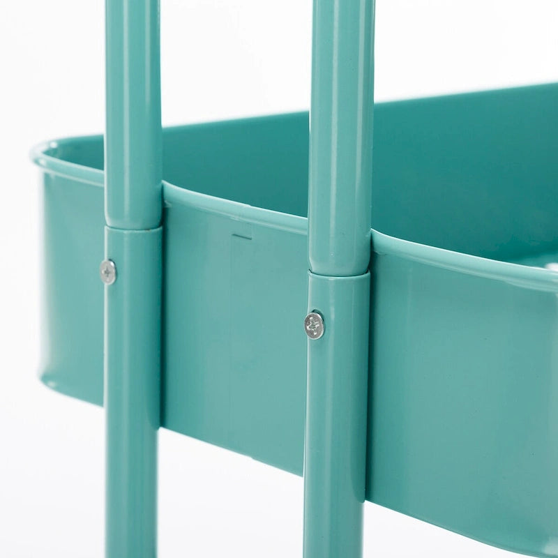 4-Tier Metal Utility Cart with Wheels Storage Shelves Organizer - 17.7x13.7x42.9