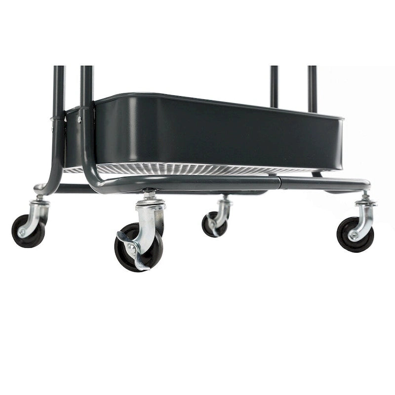 4-Tier Metal Utility Cart with Wheels Storage Shelves Organizer - 17.7x13.7x42.9