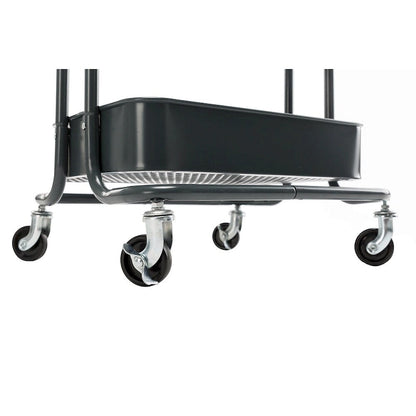 4-Tier Metal Utility Cart with Wheels Storage Shelves Organizer - 17.7x13.7x42.9