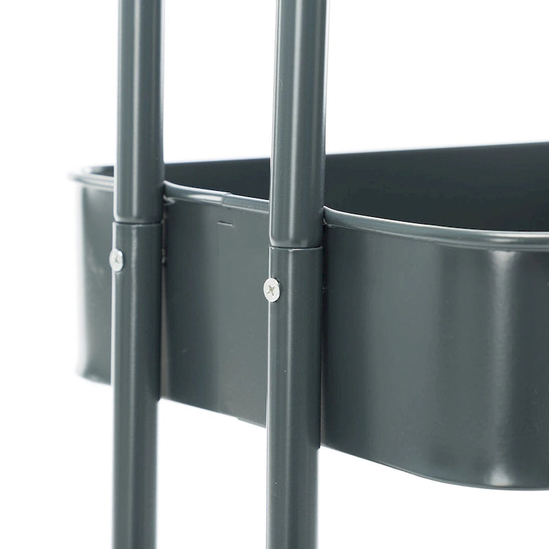 4-Tier Metal Utility Cart with Wheels Storage Shelves Organizer - 17.7x13.7x42.9