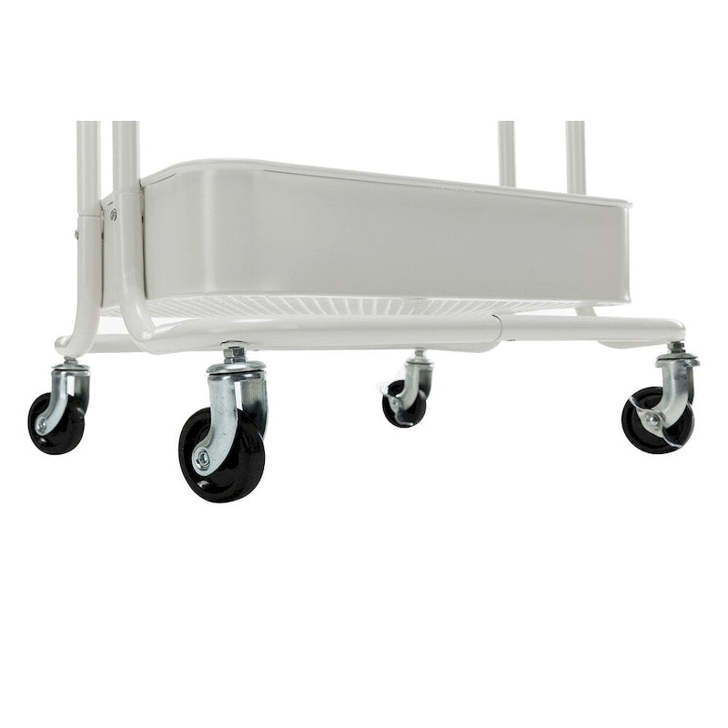 4-Tier Metal Utility Cart with Wheels Storage Shelves Organizer - 17.7x13.7x42.9