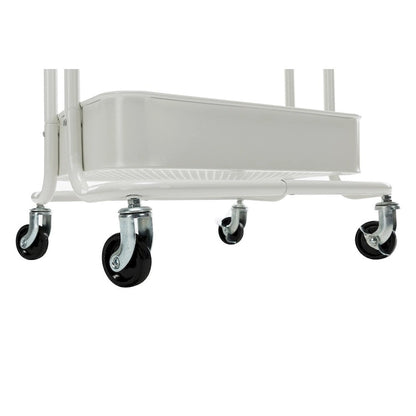 4-Tier Metal Utility Cart with Wheels Storage Shelves Organizer - 17.7x13.7x42.9