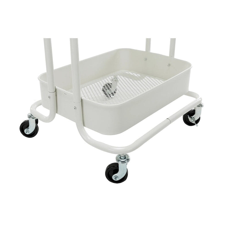 4-Tier Metal Utility Cart with Wheels Storage Shelves Organizer - 17.7x13.7x42.9