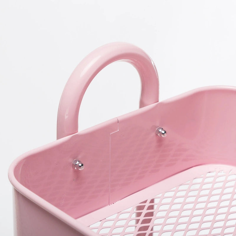 4-Tier Metal Utility Cart with Wheels Storage Shelves Organizer - 17.7x13.7x42.9