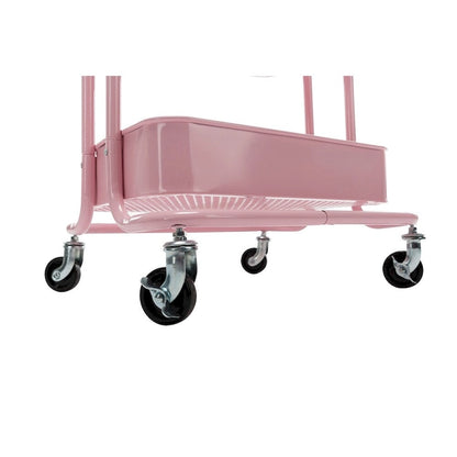 4-Tier Metal Utility Cart with Wheels Storage Shelves Organizer - 17.7x13.7x42.9