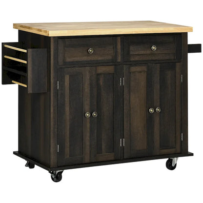 2024 NEW Modern Rolling Kitchen Island Cart with Spice Rack