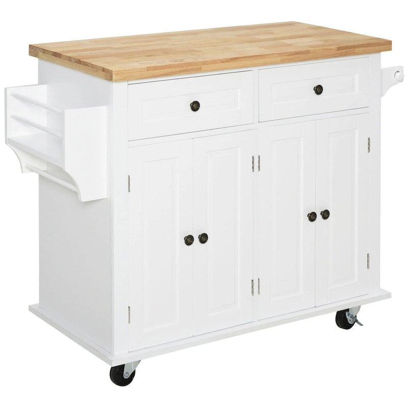 2024 NEW Modern Rolling Kitchen Island Cart with Spice Rack