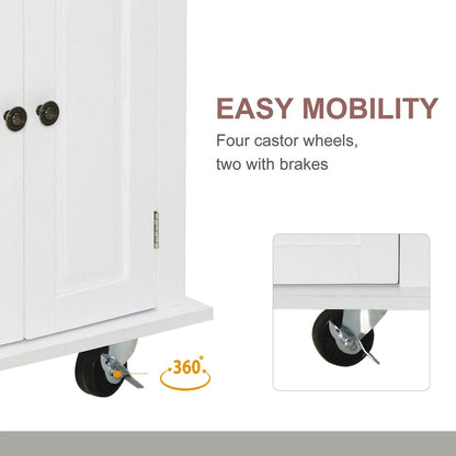 2024 NEW Modern Rolling Kitchen Island Cart with Spice Rack