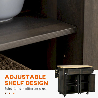 2024 NEW Modern Rolling Kitchen Island Cart with Spice Rack