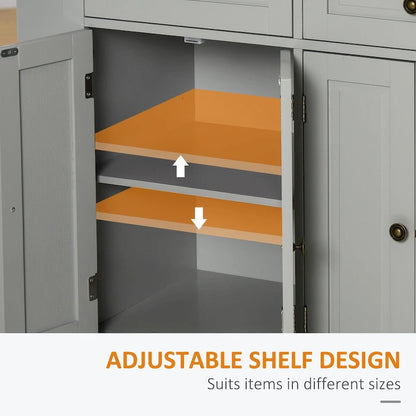 2024 NEW Modern Rolling Kitchen Island Cart with Spice Rack