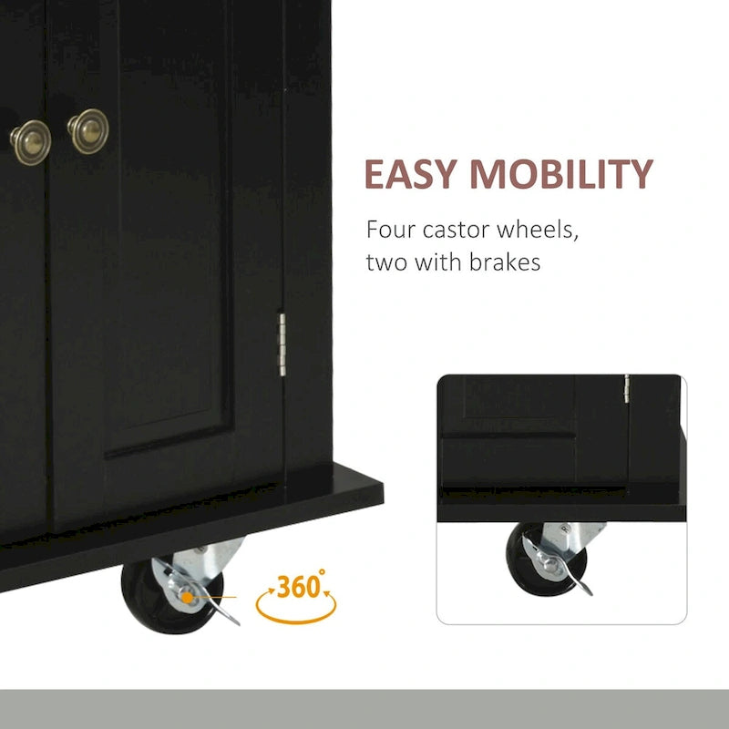 2024 NEW Modern Rolling Kitchen Island Cart with Spice Rack