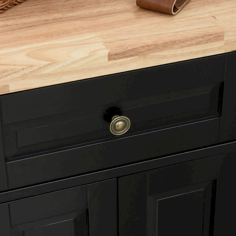 2024 NEW Modern Rolling Kitchen Island Cart with Spice Rack