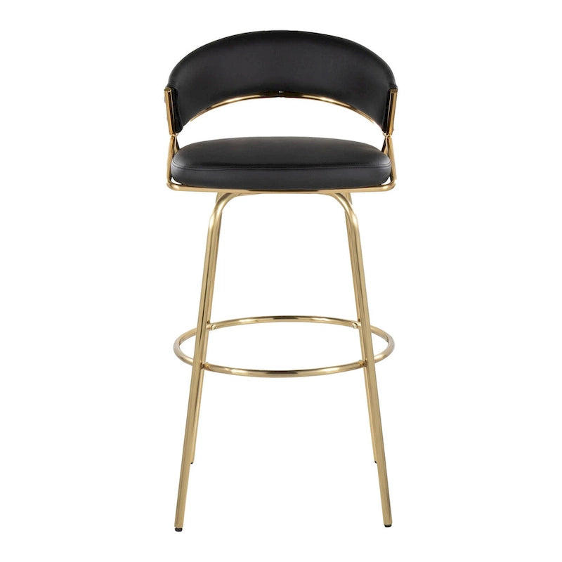 Silver Orchid Tatyana 30 Fixed-Height Bar Stool with Metal Legs (Set of 2)