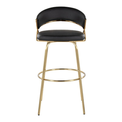 Silver Orchid Tatyana 30 Fixed-Height Bar Stool with Metal Legs (Set of 2)