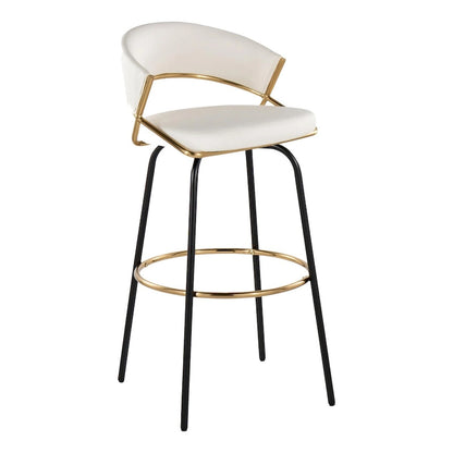 Silver Orchid Tatyana 30 Fixed-Height Bar Stool with Metal Legs (Set of 2)