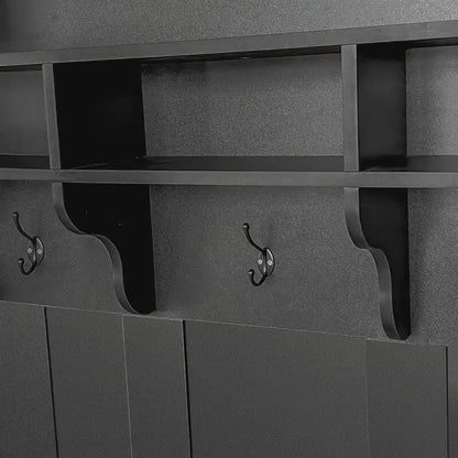 47.2Wide Hall Tree Multi-functional Shoe Storage with 3 Hanging Hooks