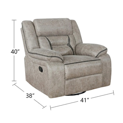 PU Manual Motion Sofa Set in Taupe Finish