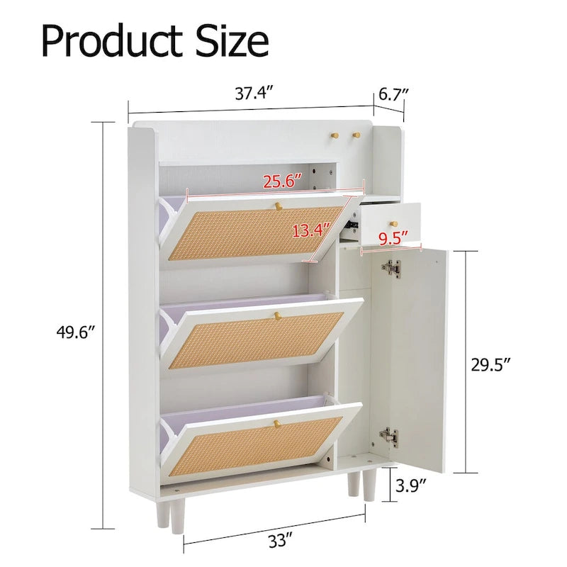 Modern minimalist storage Japanese rattan shoe bed top cabinet small home furniture Suitable for corridors and living rooms