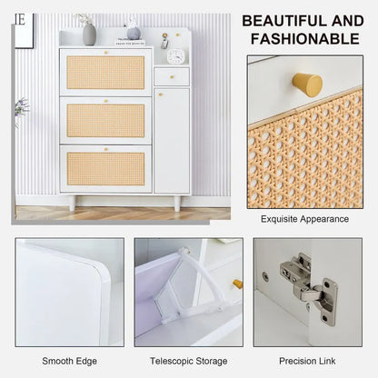 Modern minimalist storage Japanese rattan shoe bed top cabinet small home furniture Suitable for corridors and living rooms