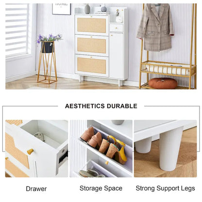Modern minimalist storage Japanese rattan shoe bed top cabinet small home furniture Suitable for corridors and living rooms