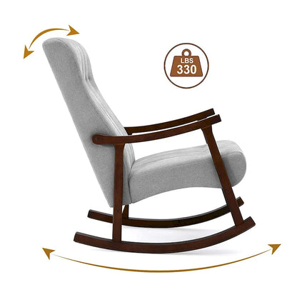 AVAWING Upholstered Rocking Chair ModernHighBackArmchair Set of 2