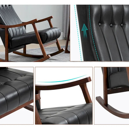 AVAWING Upholstered Rocking Chair ModernHighBackArmchair Set of 2