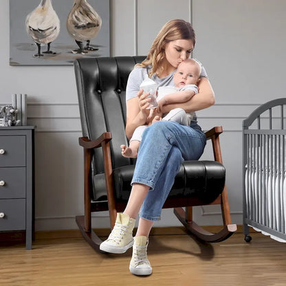 AVAWING Upholstered Rocking Chair ModernHighBackArmchair Set of 2