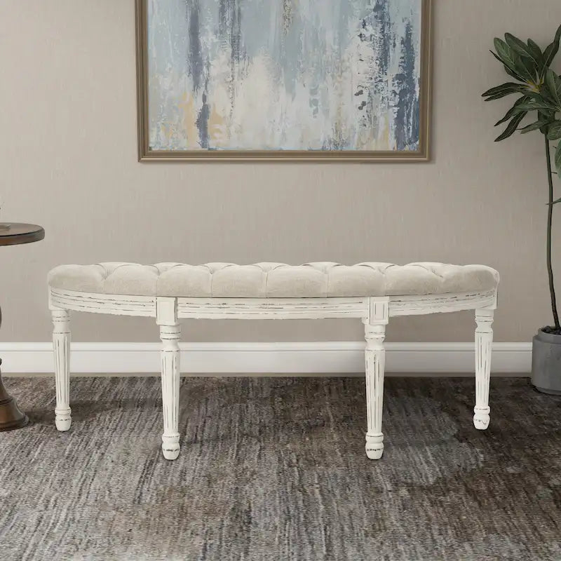 Linen Upholstered Bench