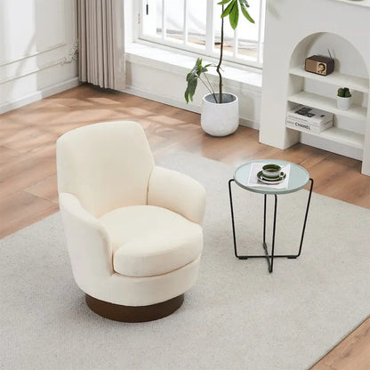 Polyester Swivel Barrel Chair with Stainless Steel Base