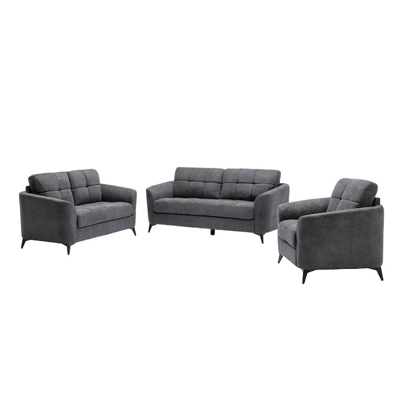 Velvet Fabric Sofa Loveseat Chair Living Room Set