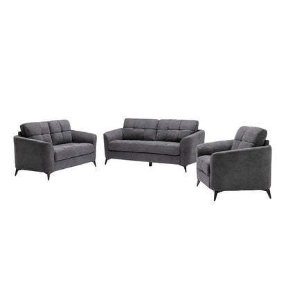 Velvet Fabric Sofa Loveseat Chair Living Room Set