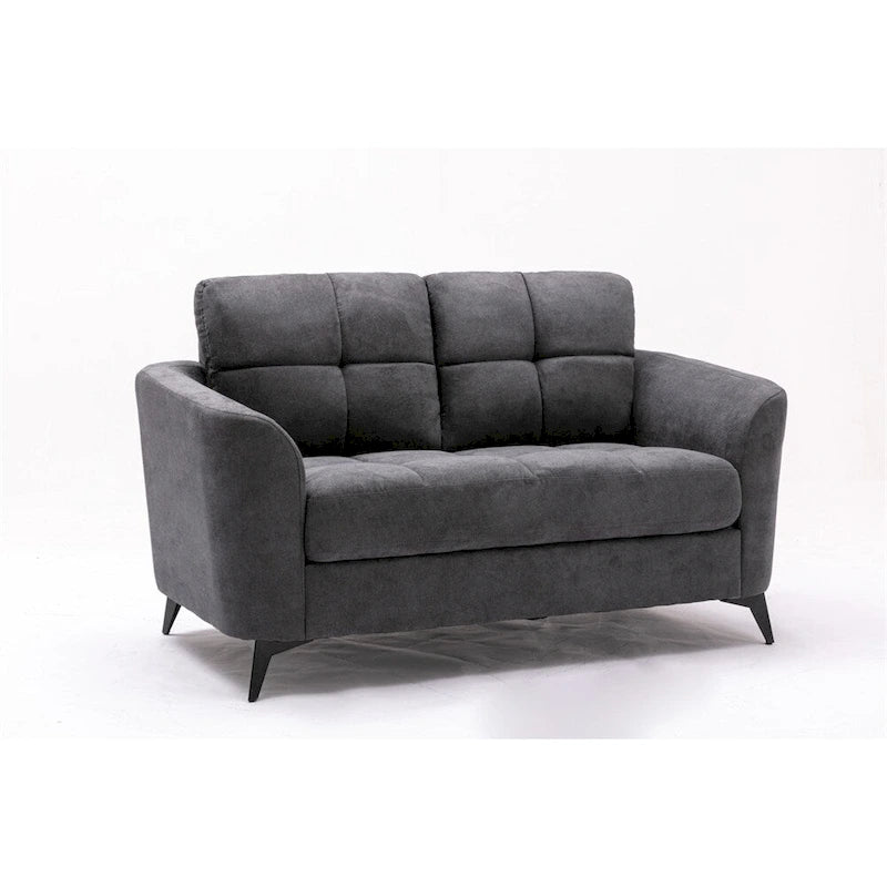 Velvet Fabric Sofa Loveseat Chair Living Room Set