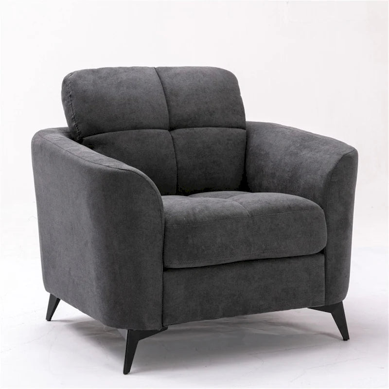 Velvet Fabric Sofa Loveseat Chair Living Room Set