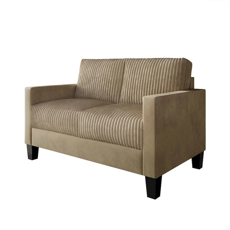 CraftPorch Corduroy Mid-Century Modern Velvet Upholstered Loveseat