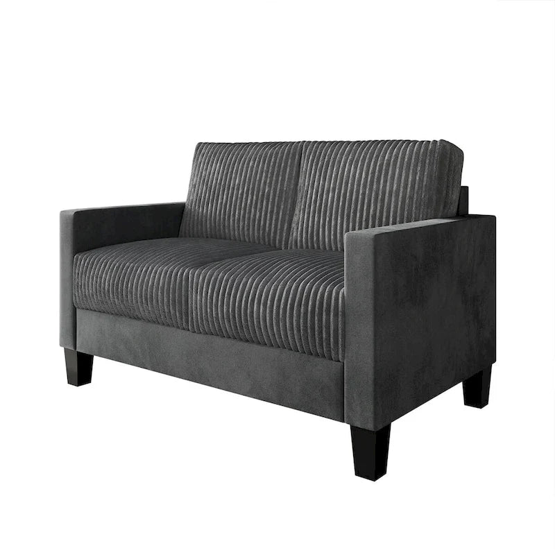 CraftPorch Corduroy Mid-Century Modern Velvet Upholstered Loveseat