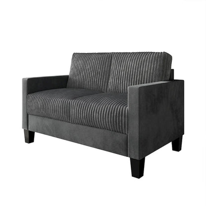 CraftPorch Corduroy Mid-Century Modern Velvet Upholstered Loveseat