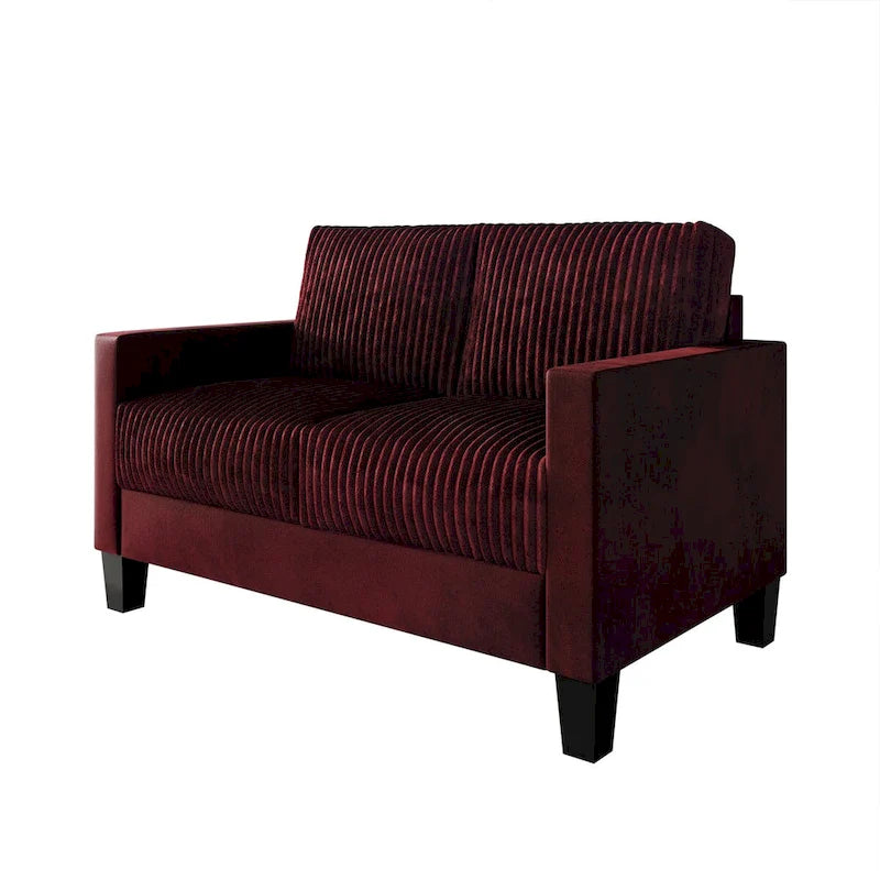 CraftPorch Corduroy Mid-Century Modern Velvet Upholstered Loveseat