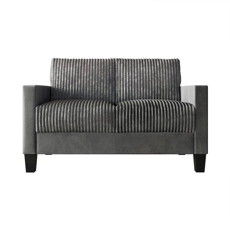 CraftPorch Corduroy Mid-Century Modern Velvet Upholstered Loveseat