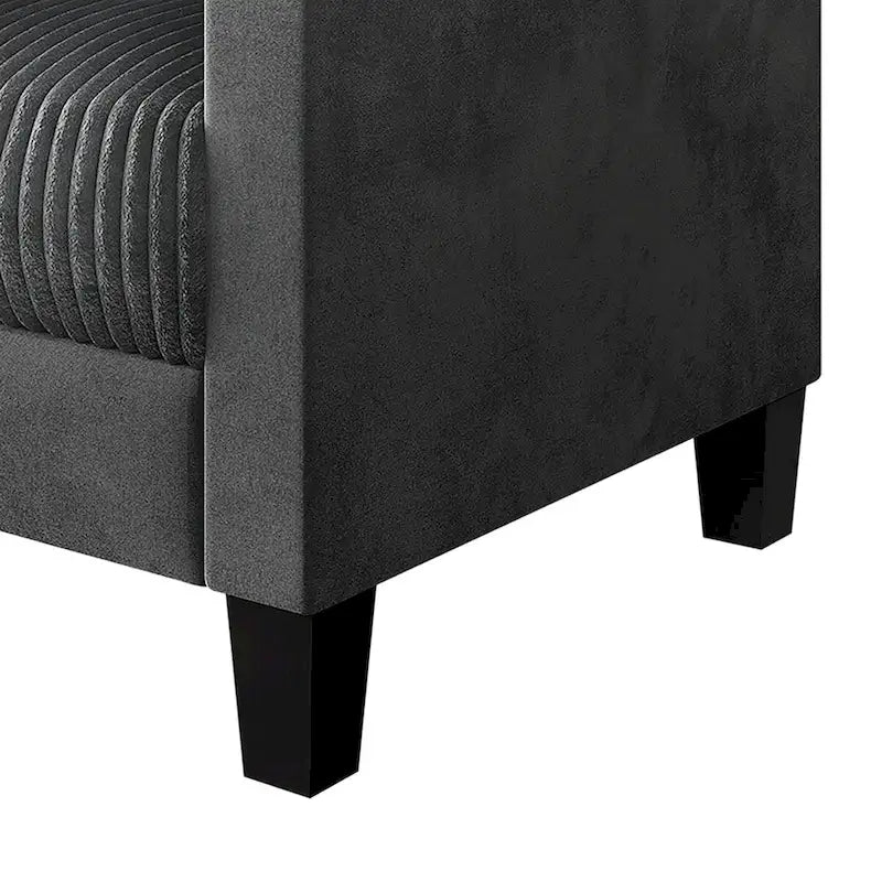 CraftPorch Corduroy Mid-Century Modern Velvet Upholstered Loveseat