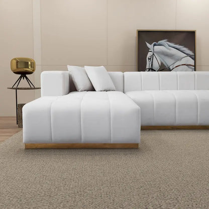 Bliss 3-Piece Velvet U-Shaped Corner Sectional Sofa