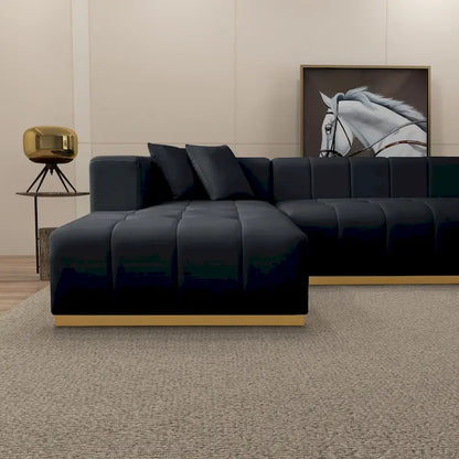 Bliss 3-Piece Velvet U-Shaped Corner Sectional Sofa