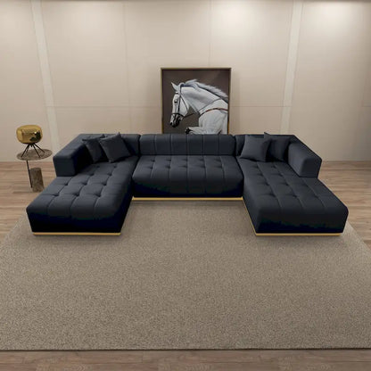 Bliss 3-Piece Velvet U-Shaped Corner Sectional Sofa