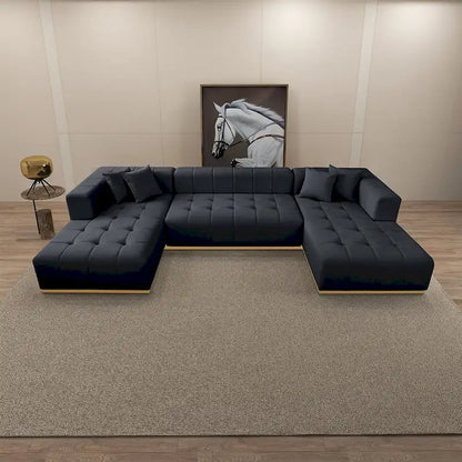 Bliss 3-Piece Velvet U-Shaped Corner Sectional Sofa