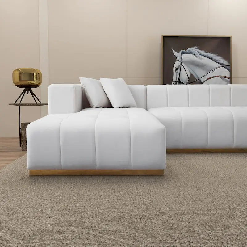 Bliss 3-Piece Velvet U-Shaped Corner Sectional Sofa
