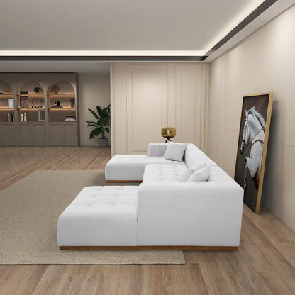 Bliss 3-Piece Velvet U-Shaped Corner Sectional Sofa